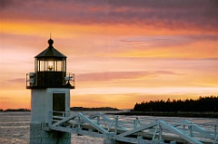 Marshall Point Light Shines During a Dramatic Sunset in Maine